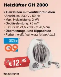 Stabilo Fachmarkt Heizlüfter GH 2000 Güde Angebot