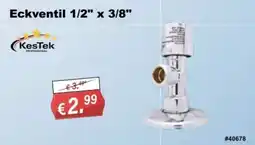 Stabilo Fachmarkt Eckventil 1/2" x 3/8" Kestek PROFESSIONAL Angebot
