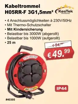 Stabilo Fachmarkt Kabeltrommel H05RR-F 3G1,5mm² KesTek PROFESSIONAL Angebot