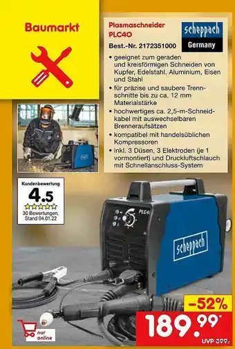 Netto Marken-Discount Scheppach Plasmaschneider Plc40 Angebot