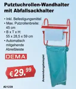 Stabilo Fachmarkt Putztuchrollen-Wandhalter mit Abfallsackhalter DEMA Angebot