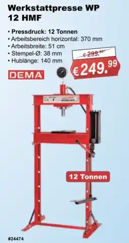 Stabilo Fachmarkt Werkstattprese WP 12 HMF DEMA Angebot