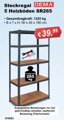 Stabilo Fachmarkt Steckregal 5 Holzböden SR265 DEMA Angebot