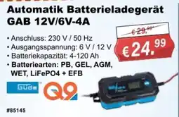 Stabilo Fachmarkt Automatik Batterieladegerät GAB 12V/6V-4A Angebot