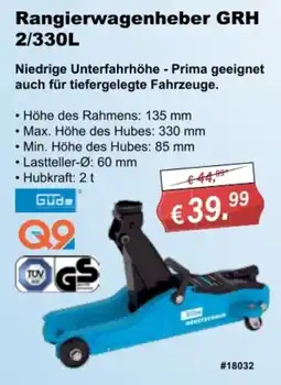 Stabilo Fachmarkt Rangierwagenheber GRH 2/330L Güde Angebot