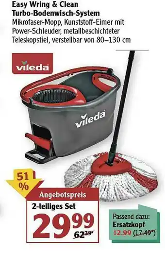 Globus Vileda Easy Wing & Clean Turbo-bodenwisch-system Angebot