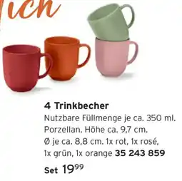 Tchibo 4 Trinkbecher Angebot