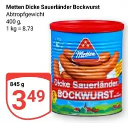 Globus Metten Dicke Sauerländer Bockwurst Angebot