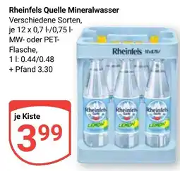Globus Rheinfels Quelle Mineralwasser Angebot