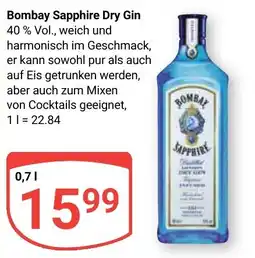 Globus Bombay Sapphire Dry Gin Angebot