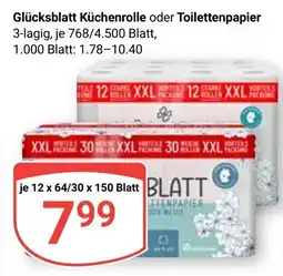 Globus Glücksblatt Küchenrolle oder Toilettenpapier Angebot