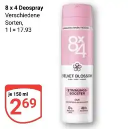 Globus 8x4 Deospray VELVET BLOSSOM Angebot