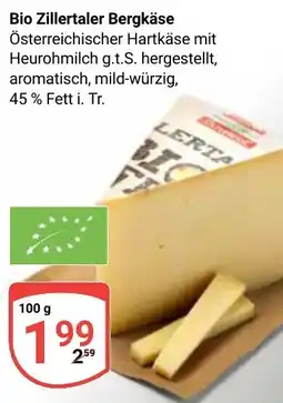 Globus Bio Zillertaler Bergkäse Angebot