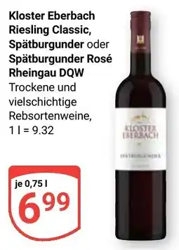 Globus Kloster Eberbach Riesling Classic, Spätburgunder oder Spätburgunder Rosé Angebot