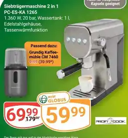Globus Siebträgermaschine 2 in 1 PC-ES-KA 1265 Angebot