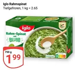 Globus Iglo Rahm-Spinat Angebot