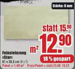 B1 Discount Baumarkt Feinsteinzeug »Star« Angebot