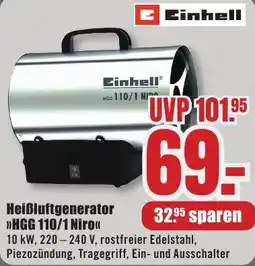 B1 Discount Baumarkt Einhell Heißluftgenerator HGG 110/1 Niro Angebot