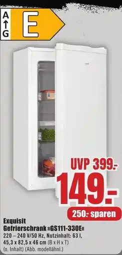 B1 Discount Baumarkt Exquisit Gefrierschrank GS111-330E Angebot