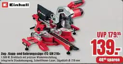 B1 Discount Baumarkt Einhell Zug-, Kapp- und Gehrungssäge TC-SM 216 Angebot