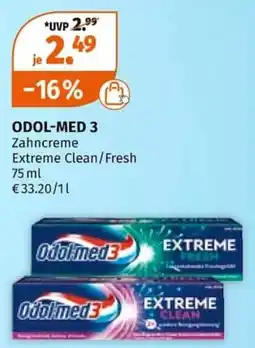 Müller ODOL-MED 3 Zahncreme Extreme Clean/Fresh Angebot
