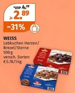 Müller WEISS Lebkuchen Herzen Angebot