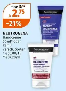 Müller Neutrogena Handcreme Angebot