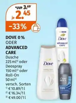 Müller DOVE 0% ODER ADVANCED CARE Angebot