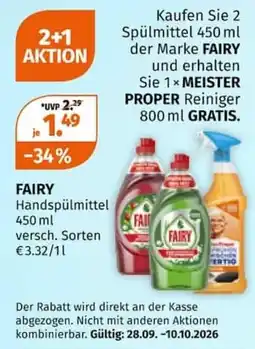 Müller FAIRY Handspülmittel Angebot