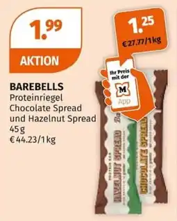 Müller BAREBELLS Proteinriegel Chocolate Spread und Hazelnut Spread Angebot