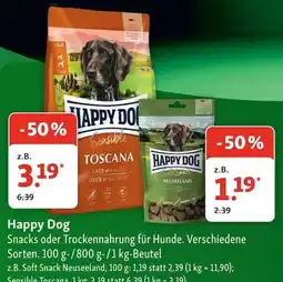 Fressnapf Happy Dog Snacks oder Trockennahrung Angebot