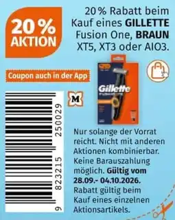 Müller GILLETTE Fusion One, BRAUN XT5, XT3 oder AIO3 Angebot