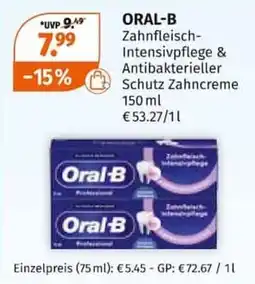 Müller ORAL-B Zahnfleisch-Intensivpflege & Antibakterieller Schutz Zahncreme Angebot