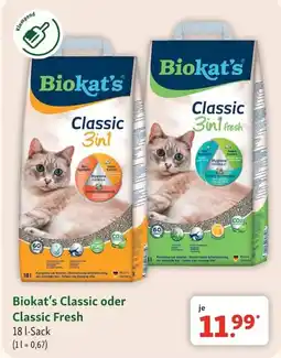 Fressnapf Biokat's Classic oder Classic Fresh Angebot