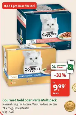 Fressnapf Gourmet Gold oder Perle Multipack Angebot