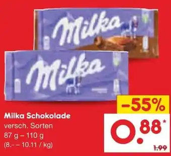 Netto Marken-Discount Milka Schokolade Angebot