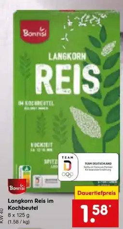 Netto Marken-Discount Bonrisi Langkorn Reis im Kochbeutel Angebot
