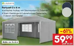 Netto Marken-Discount JUSKYS Partyzelt 3 x 6 m Angebot