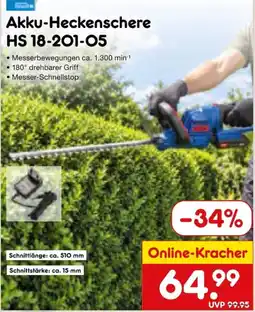 Netto Marken-Discount Akku-Heckenschere HS 18-201-O5 Angebot