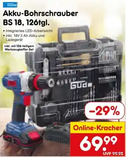 Netto Marken-Discount Akku-Bohrschrauber BS 18, 126tgl. Angebot