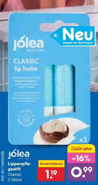 Netto Marken-Discount jólea Lippenpflegestift Classic Angebot