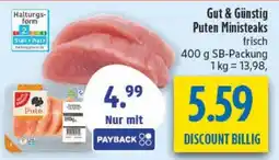 diska Gut & Günstig Puten Ministeaks Angebot