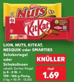 Kaufland LION, NUTS, KITKAT, NESQUIK oder SMARTIES Schokoriegel oder Schokolinsen Angebot
