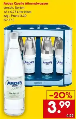 Netto Getränke Discount Ardey Quelle Mineralwasser Angebot