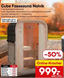 Netto Marken-Discount Cube Fasssauna Nolvik Angebot