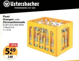 V Markt Ustersbacher Flumi Orangen- oder Zitronenlimonade Angebot