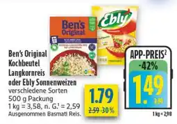 diska Ben's Original Kochbeutel Langkornreis oder Ebly Sonnenweizen Angebot
