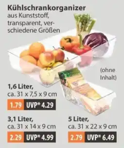 V Markt Kühlschrankorganizer aus Kunststoff, transparent Angebot