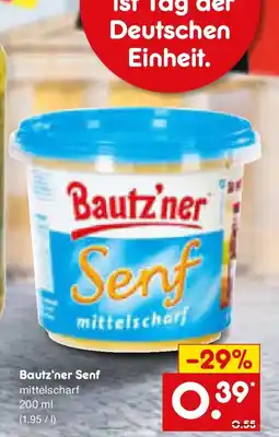 Netto Marken-Discount Bautz'ner Senf mittelscharf Angebot
