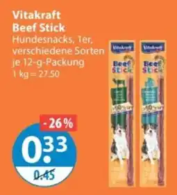 V Markt Vitakraft Beef Stick Hundesnacks Angebot